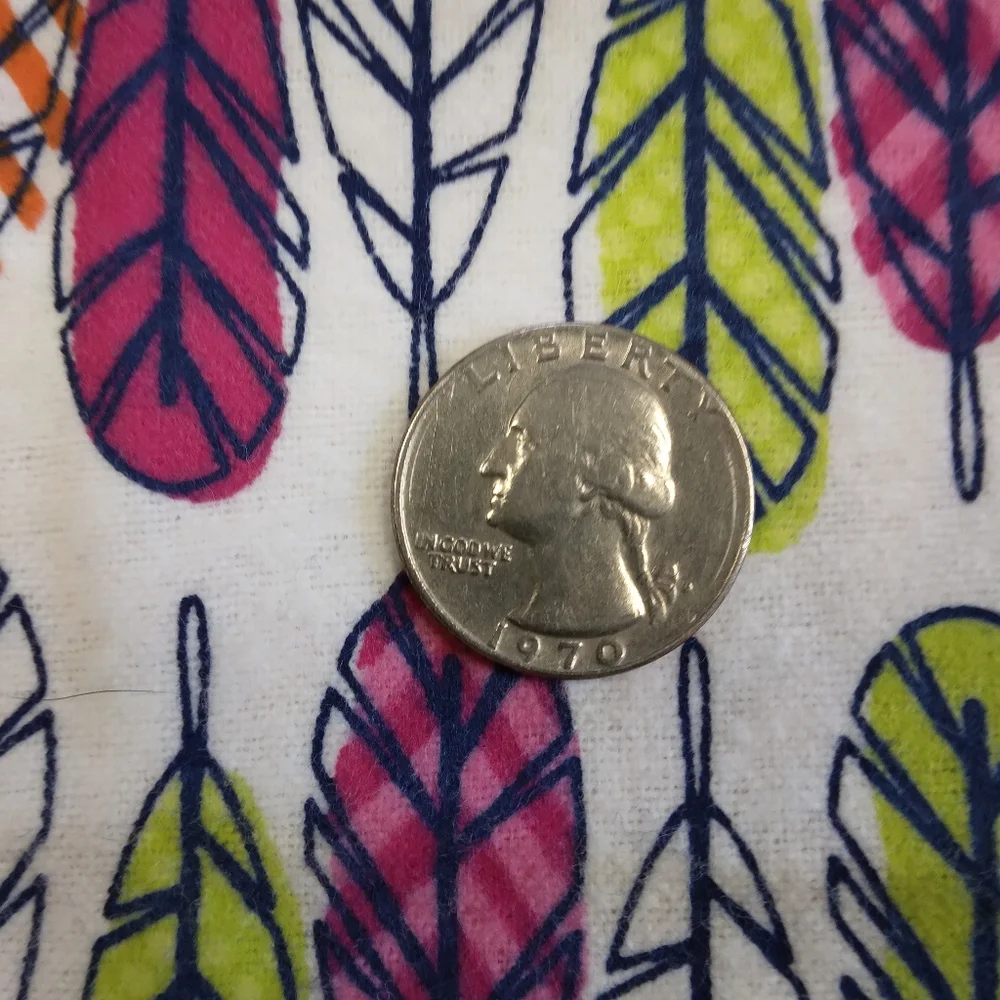 FABRIC Colorful Feather Print Fabric by Joann flannel 100% Cotton